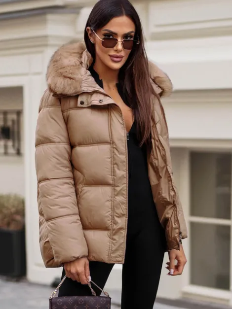 Discount Damen Jacke Camel JS/5M3256/84 Damen Steppjacken | Winterjacken