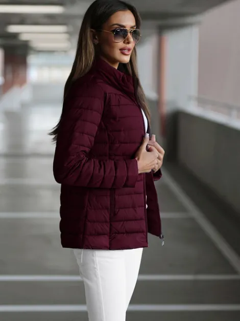 Hot Damen Jacke Dunkel Weinrot JS/16M9109/01Z Damen Steppjacken | Übergangsjacken