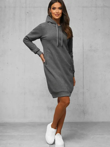 Sale Damen Kapuzenpullover Anthrazit JS/YS10005/5Z Damen Sweatshirts Ohne Print | Sweatshirts Ohne Kapuze