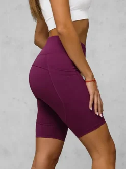 Best Damen Kurze Leggings Burgund JS/XY24003S Damen Fitness | Kurze Leggings