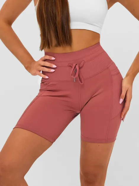 Sale Damen Kurze Leggings Burgund JS/XY24026S Damen Fitness | Kurze Leggings
