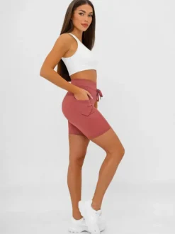 Sale Damen Kurze Leggings Burgund JS/XY24026S Damen Fitness | Kurze Leggings