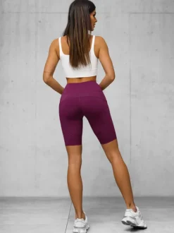 Best Damen Kurze Leggings Burgund JS/XY24003S Damen Fitness | Kurze Leggings