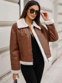 Discount Damen Lederjacke JS/11Z8176 Damen Lederjacken | Übergangsjacken