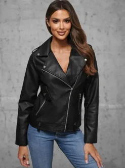 Clearance Damen Lederjacke JS/11Z8060 Damen Lederjacken | Übergangsjacken