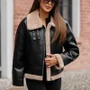 New Damen Lederjacke JS/11Z8176 Damen Lederjacken | Übergangsjacken