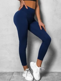 Online Damen Leggings Dunkelblau JS/HH040/4Z Damen Fitness | Leggings Ohne Motiv
