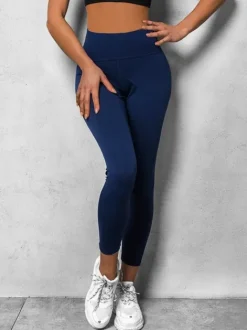 Online Damen Leggings Dunkelblau JS/HH040/4Z Damen Fitness | Leggings Ohne Motiv