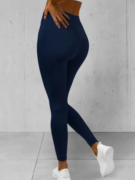 New Damen Leggings Dunkelblau JS/1001Z Damen Fitness | Leggings Ohne Motiv
