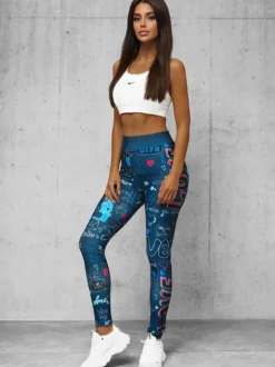 Fashion Damen Leggings O/20755Z Damen Fitness | Leggings Mit Motiv