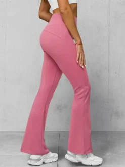 Best Damen Leggings mit Breiten Beinen Dunkelpink JS/17K588/111 Damen Weite Hosen | Leggings Ohne Motiv