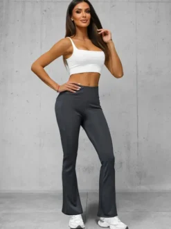 Best Damen Leggings mit Breiten Beinen Anthrazit JS/35K1603/5 Damen Fitness | Weite Hosen