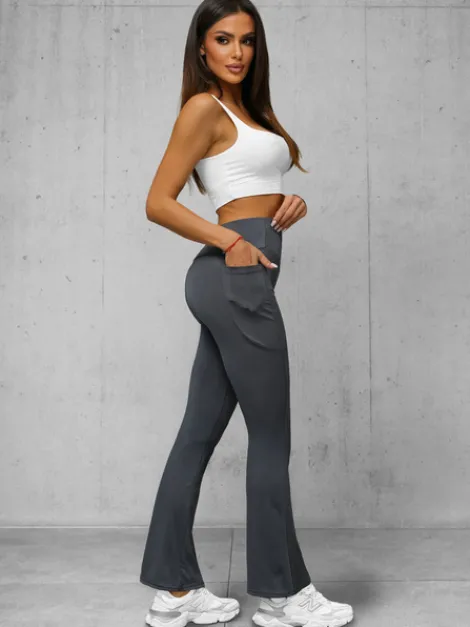 Best Damen Leggings mit Breiten Beinen Anthrazit JS/35K1603/5 Damen Fitness | Weite Hosen
