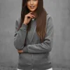 Fashion Damen Sweatshirt Anthrazit JS/W03Z Damen Sweatshirts Ohne Print | Sweatshirts Ohne Kapuze