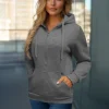 Fashion Damen Sweatshirt Anthrazit JS/W03Z Damen Sweatshirts Ohne Print | Sweatshirts Ohne Kapuze
