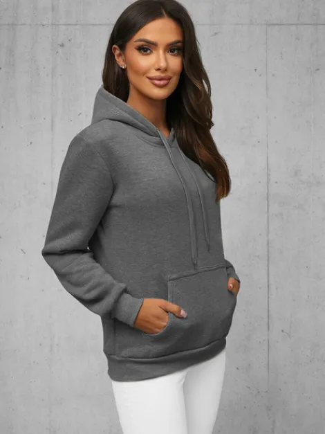 New Damen Sweatshirt Anthrazit JS/W02Z Damen Sweatshirts Ohne Print | Sweatshirts Ohne Kapuze
