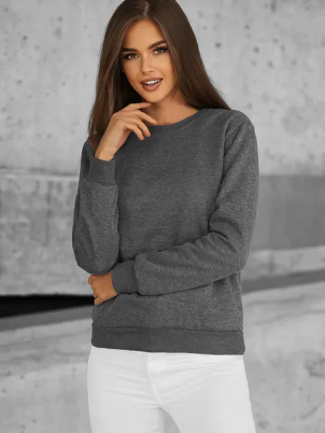 Best Damen Sweatshirt Anthrazit JS/W01Z Damen Sweatshirts Ohne Print | Sweatshirts Ohne Kapuze