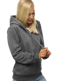 Best Damen Sweatshirt Anthrazit JS/W03Z Damen Sweatshirts Ohne Print | Sweatshirts Ohne Kapuze