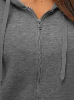 Outlet Damen Sweatshirt Anthrazit JS/W03Z Damen Sweatshirts Ohne Print | Sweatshirts Ohne Kapuze