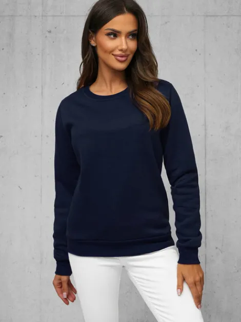 New Damen Sweatshirt Dunkelblau JS/W01Z Damen Sweatshirts Ohne Print | Sweatshirts Ohne Kapuze