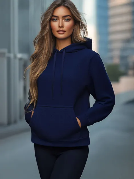 Fashion Damen Sweatshirt Dunkelblau JS/W02Z Damen Sweatshirts Ohne Print | Sweatshirts Ohne Kapuze