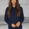 Clearance Damen Sweatshirt Dunkelblau JS/W02Z Damen Sweatshirts Ohne Print | Sweatshirts Ohne Kapuze