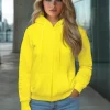 Discount Damen Sweatshirt Gelb-Neon JS/W03Z Damen Sweatshirts Ohne Print | Sweatshirts Ohne Kapuze