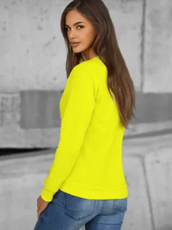 Discount Damen Sweatshirt Gelb-Neon JS/W01Z Damen Sweatshirts Ohne Print | Sweatshirts Ohne Kapuze