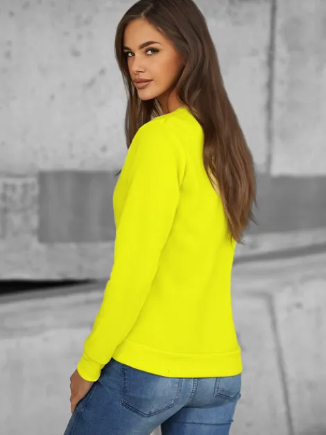 Discount Damen Sweatshirt Gelb-Neon JS/W01Z Damen Sweatshirts Ohne Print | Sweatshirts Ohne Kapuze