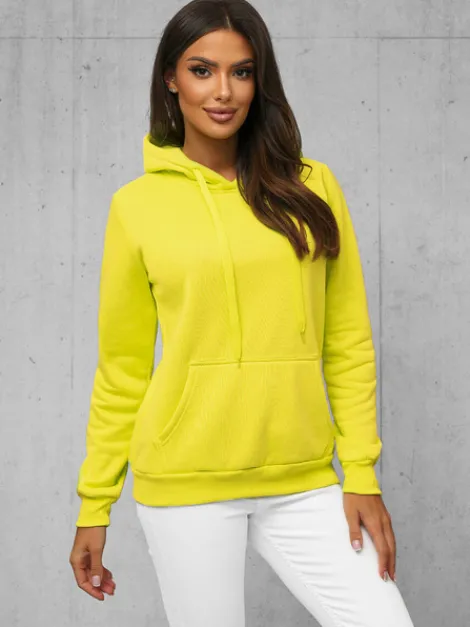 Discount Damen Sweatshirt Gelb-Neon JS/W02Z Damen Sweatshirts Ohne Print | Sweatshirts Ohne Kapuze