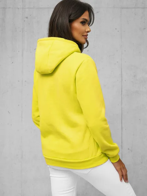 Discount Damen Sweatshirt Gelb-Neon JS/W02Z Damen Sweatshirts Ohne Print | Sweatshirts Ohne Kapuze