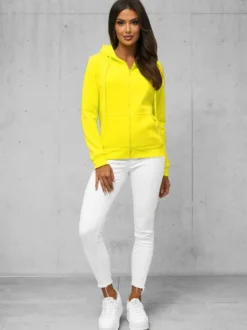 Online Damen Sweatshirt Gelb-Neon JS/W03Z Damen Sweatshirts Ohne Print | Sweatshirts Ohne Kapuze