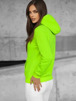 Discount Damen Sweatshirt Grün-Neon JS/W02Z Damen Sweatshirts Ohne Print | Sweatshirts Ohne Kapuze