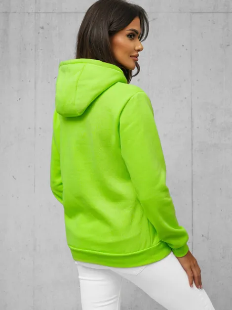 Fashion Damen Sweatshirt Grün-Neon JS/W02Z Damen Sweatshirts Ohne Print | Sweatshirts Ohne Kapuze