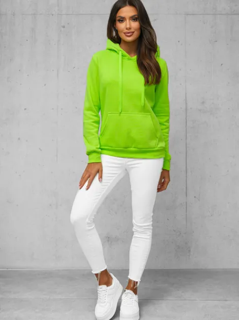 Fashion Damen Sweatshirt Grün-Neon JS/W02Z Damen Sweatshirts Ohne Print | Sweatshirts Ohne Kapuze