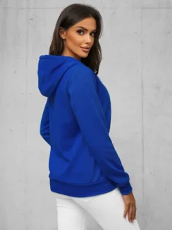 Sale Damen Sweatshirt Kobalt JS/W03Z Damen Sweatshirts Ohne Print | Sweatshirts Ohne Kapuze