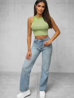 Clearance Damen Tanktop Grün/Weiß O/JK6557 Damen Tops
