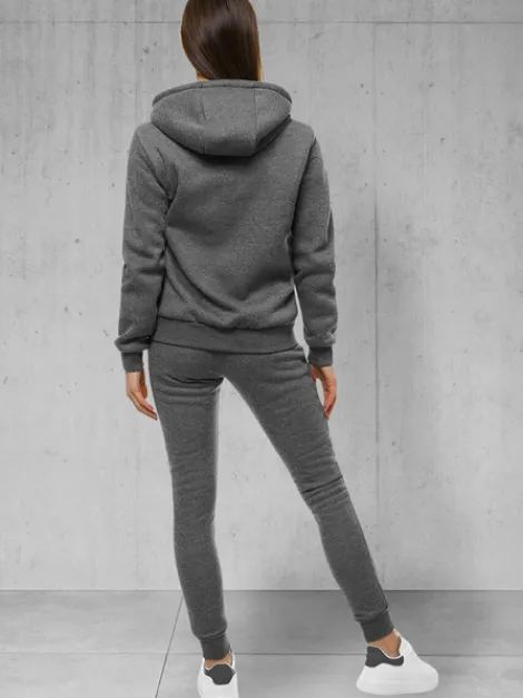 Fashion Damen Trainingsanzug Dunkelgrau 48 Damen Trainingsanzüge Mit Reißverschluss | Trainingsanzüge Mit Kapuze