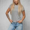 Best Damen T-shirt Anthrazit JS/8T1257/5 Damen T-shirts Ohne Motiv