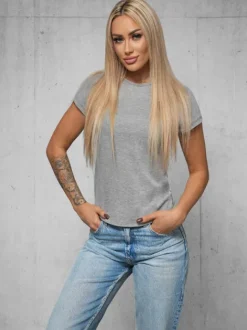 Best Damen T-shirt Anthrazit JS/8T1257/5 Damen T-shirts Ohne Motiv