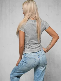Best Damen T-shirt Anthrazit JS/8T1257/5 Damen T-shirts Ohne Motiv