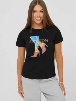 Discount Damen T-shirt JS/96T690/3 Damen T-shirts Mit Motiv