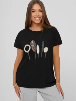 Clearance Damen T-shirt JS/95T2566/3 Damen T-shirts Mit Motiv