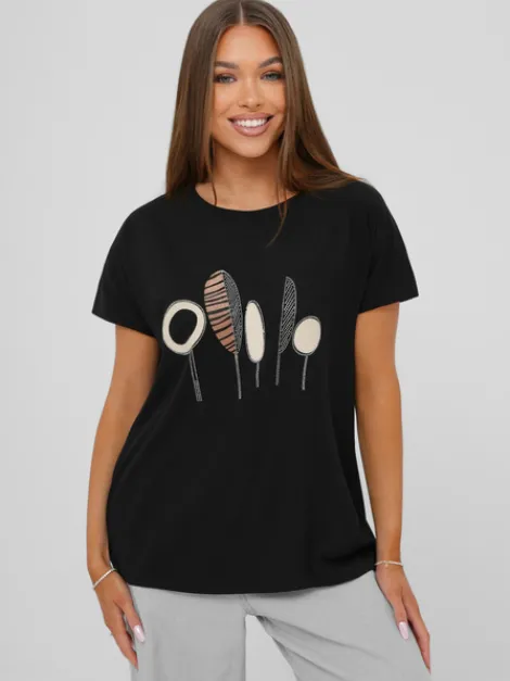 Clearance Damen T-shirt JS/95T2566/3 Damen T-shirts Mit Motiv