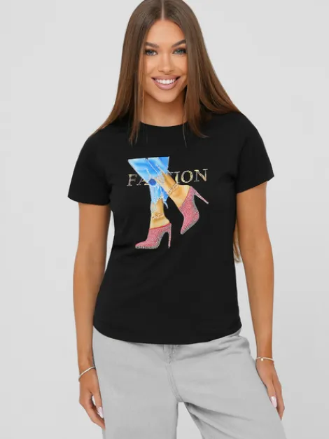 Discount Damen T-shirt JS/96T690/3 Damen T-shirts Mit Motiv
