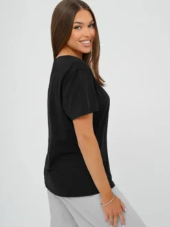 Best Damen T-shirt Schwarz-Gold JS/YJ77716 Damen T-shirts Mit Motiv