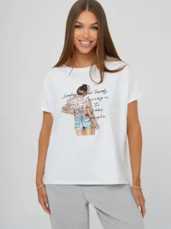 Discount Damen T-Shirt JS/95T2573/1 Damen T-shirts Mit Motiv