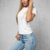 Discount Damen T-shirt JS/8T1257/1 Damen T-shirts Ohne Motiv