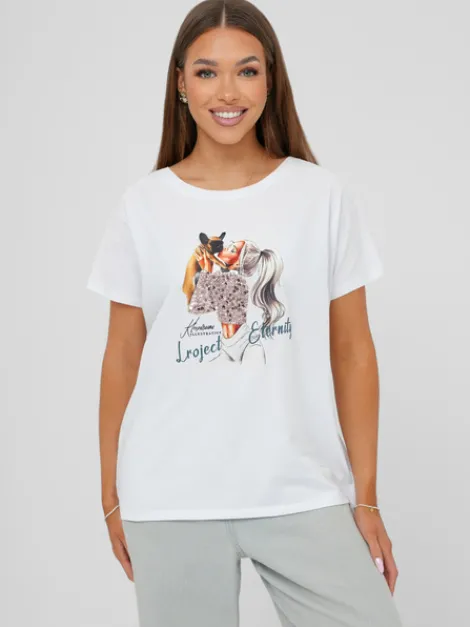 Online Damen T-Shirt JS/95T2575/1 Damen T-shirts Mit Motiv