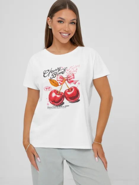 Clearance Damen T-Shirt JS/95T2568/1 Damen T-shirts Mit Motiv
